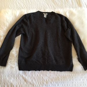 GAP Women's Charcoal V Neck Wool Sweater XL